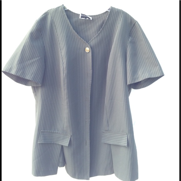 Green Stripped Button Up - Picture 2 of 3